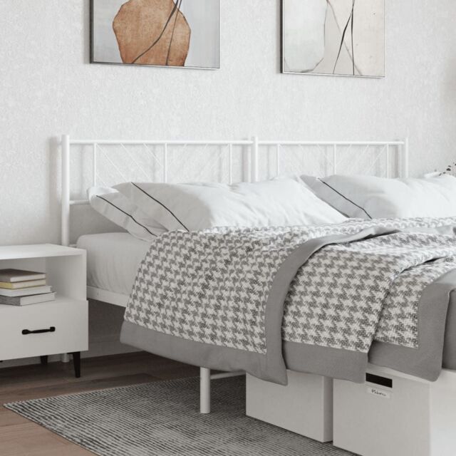 Berkfield Home Metal Headboard White 200 cm - image 1