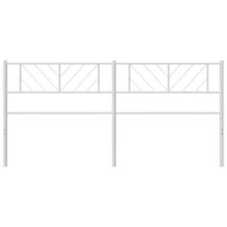 Berkfield Home Metal Headboard White 200 cm - thumbnail 3