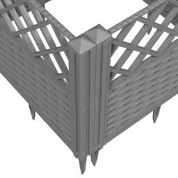 Berkfield Home Garden Planter with Pegs Light Grey 363.5x43.5x43.5 cm PP - thumbnail 7