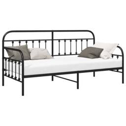 Berkfield Home Daybed Frame Black 90x200 cm Steel - thumbnail 3