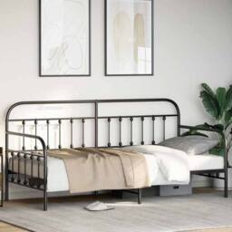 Berkfield Home Daybed Frame Black 90x200 cm Steel - thumbnail 4