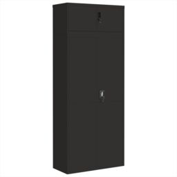 Berkfield Home File Cabinet Black 90x40x220 cm Steel - Size: 90 x 40 x 220 cm - thumbnail 2