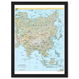 Artery8 CIA 2004 Map Asia Continent China Russia India Artwork Framed Wall Art Print A4 in Black - thumbnail 1