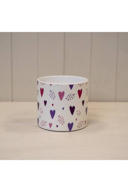 KDMD Cream & Burgundy Charming Love Heart Pot - image 1