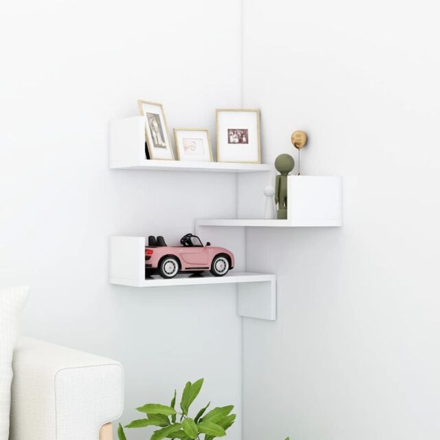 Berkfield Home Wall Corner Shelf White 40x40x50 cm Engineered Wood - Size: 40 x 40 x 50 cm - image 1