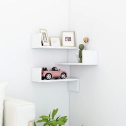 Berkfield Home Wall Corner Shelf White 40x40x50 cm Engineered Wood - Size: 40 x 40 x 50 cm - thumbnail 1