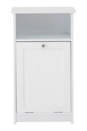 Orsina Slim Storage Floor Cabinet, Big Impact Display Cabinet For Livingroom, Practical Design Storage Unit in White