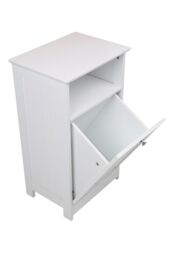 Orsina Slim Storage Floor Cabinet, Big Impact Display Cabinet For Livingroom, Practical Design Storage Unit in White - thumbnail 5