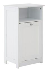 Orsina Slim Storage Floor Cabinet, Big Impact Display Cabinet For Livingroom, Practical Design Storage Unit in White - thumbnail 2