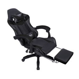 Neo Foot Turbo Massage Leather Recliner PC Gaming Chair with Footrest in Black - thumbnail 6