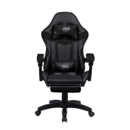 Neo Foot Turbo Massage Leather Recliner PC Gaming Chair with Footrest in Black - thumbnail 7