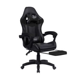 Neo Foot Turbo Massage Leather Recliner PC Gaming Chair with Footrest in Black - thumbnail 2