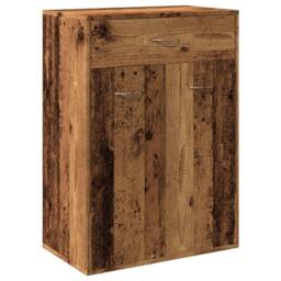 Berkfield Home Shoe Cabinet Old Wood 60x35x84 cm Engineered Wood in Brown - Size: 60 x 35 x 84 cm - thumbnail 1