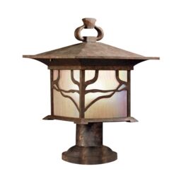 Netlighting Kichler Morris Outdoor 1 Light Pedestal Lantern Copper IP44 in Brown