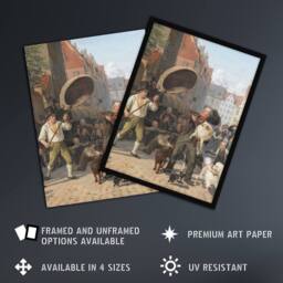 "Artery8 Wilhelm Marstrand Street Scene in the Dog Days Wall Art Print - Size: W12"" x H16""" - thumbnail 2