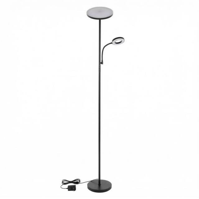Emitto Mother & Child Floor Lamp Uplighter Adjustable Reading Light Remote in Black - image 1