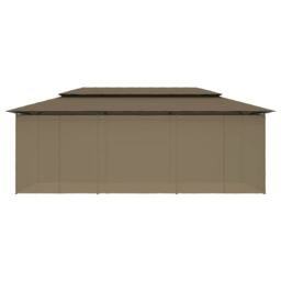 Berkfield Home Gazebo with Curtains 600x298x270 cm Taupe 180 g/m ² in Beige - Size: 600 x 298 x 270 cm - thumbnail 5