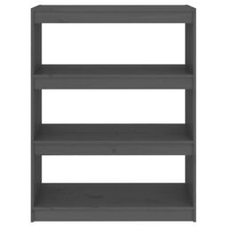 Berkfield Home Book Cabinet/Room Divider Grey 80x30x103.5 cm Solid Wood Pine - thumbnail 5