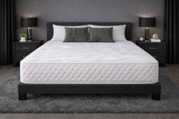 Nexus Mattresses Ltd Quality Memory Foam Open Coil Sprung Mattress - 10 INCH in White - Size: Double