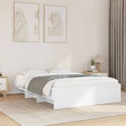 Berkfield Home Bed Frame without Mattress White 120x200 cm Engineered Wood - Size: Small Double - thumbnail 2