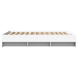 Berkfield Home Bed Frame without Mattress White 120x200 cm Engineered Wood - Size: Small Double - thumbnail 6