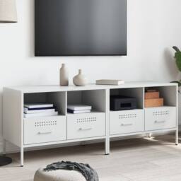 Berkfield Home TV Cabinets 2 pcs White 68x39x50.5 cm Steel - thumbnail 2