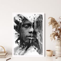 ARTZE Strong Man Fashion Black & White Photo Framed Print SIZE: A3 with White Frame - Size: A4 - thumbnail 2
