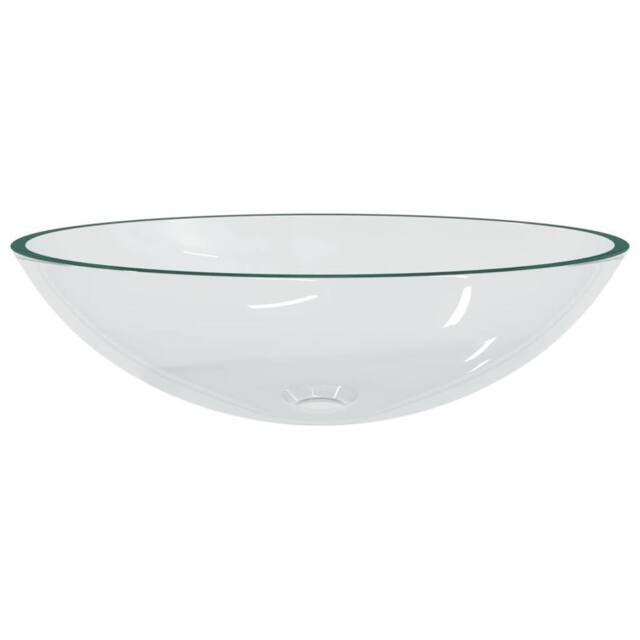 Berkfield Home Modern Basin Glass 50x37x14 cm Transparent in Clear - Size: 50 x 37 x 14 cm - image 1
