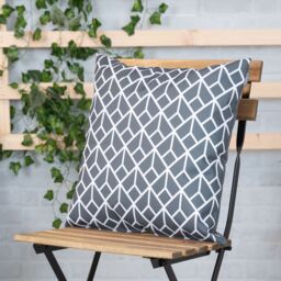icon Indoor & Outdoor Geometric Pattern Waterproof Cushion Yellow in Grey - Size: 43 cm x 43 cm