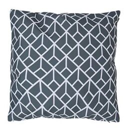 icon Indoor & Outdoor Geometric Pattern Waterproof Cushion Yellow in Grey - Size: 43 cm x 43 cm - thumbnail 2