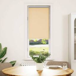 Berkfield Home Roller Blind Blackout Beige 45x175 cm Fabric Width 40.7 cm Polyester - thumbnail 1