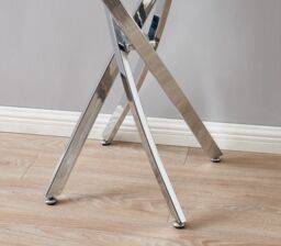 FurnitureboxUK Leonardo Rectangular Glass Console Table with Metal Angled Starburst Legs for Modern Living Room in Silver - thumbnail 3