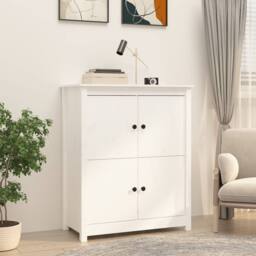Berkfield Home Sideboard White 83x41.5x100 cm Solid Wood Pine - thumbnail 2