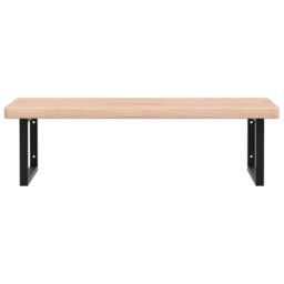 Berkfield Home Basin Shelf Wall Mounted Steel & Solid Wood Oak in Brown - thumbnail 4
