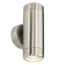 Netlighting Atlantis Outdoor Coastal Wall Up Down Light IP65 7W Marine Grade Brushed Stainless Steel Dimmable IP65 GU10 in Grey