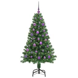 Berkfield Home Green Artificial Christmas Tree with 150 LEDs with Stand Green 150 cm - thumbnail 1