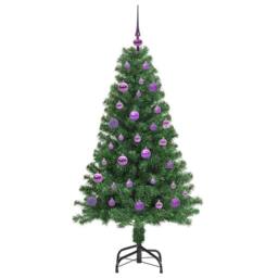 Berkfield Home Green Artificial Christmas Tree with 150 LEDs with Stand Green 150 cm - thumbnail 4