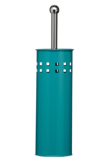Orsina Unique Turquoise Square Design Toilet Brush, Cut-Out Loo Brush For Everyday Use, Durable Lavatory Brush in Blue - image 1