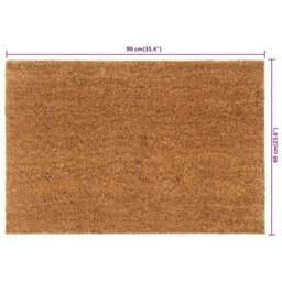 Berkfield Home Door Mat Natural 60x90 cm Tufted Coir in Brown - thumbnail 5
