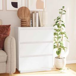 Berkfield Home Sideboard White 60x34x75 cm Solid Wood Pine - Size: 60 x 34 x 75 cm - thumbnail 2