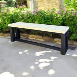 Buttercup Farm Garden Patio Bench - Pressure Treated Wood - L150 x W40 x H45 cm in Brown - thumbnail 3