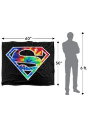 Warner Brothers Superman Logo Officially Licensed Silky Touch Super Soft Throw Blanket 152 x 127 cm in White - thumbnail 5