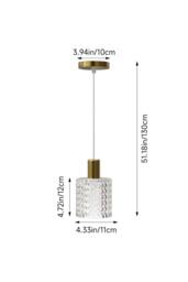 Living and Home Iron Pendant Light with Glass Shade in Gold - thumbnail 5