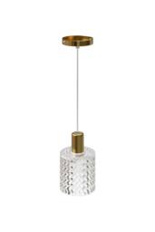 Living and Home Iron Pendant Light with Glass Shade in Gold - thumbnail 3