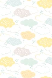 Hoopla Walls Fluffy Clouds 10m Matt Wallpaper in Yellow - thumbnail 2
