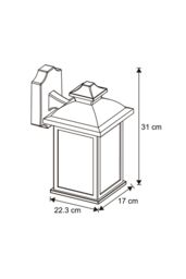 CGC Lighting Lillian Black Rectangle Mounted Outdoor Wall Lantern Light - thumbnail 6