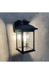 CGC Lighting Lillian Black Rectangle Mounted Outdoor Wall Lantern Light - thumbnail 5