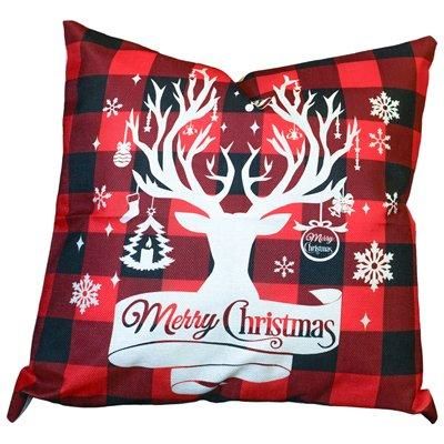 Netagon Happy Christmas Festive Design Christmas Themed Cushion 45X45CM in Red - Size: 45X45 cm - image 1