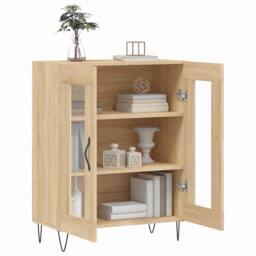 Berkfield Home Sideboard Sonoma Oak 69.5x34x90 cm Engineered Wood in Brown - thumbnail 4