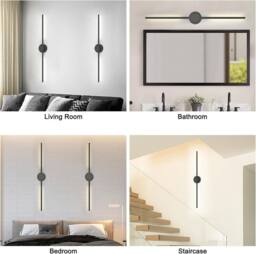 Garwarm Rechargeable LED Wall Sconce Lights Dimmable 3 Colors with Remote in Black - thumbnail 7
